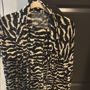 Zebra Print Pleated Women's Top